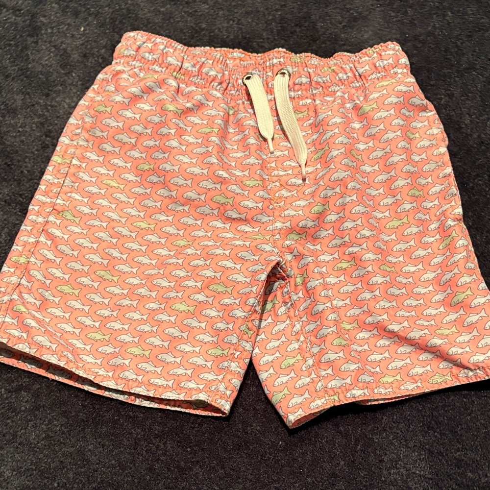 Class Club Coral Swim Trunks with Fish Print